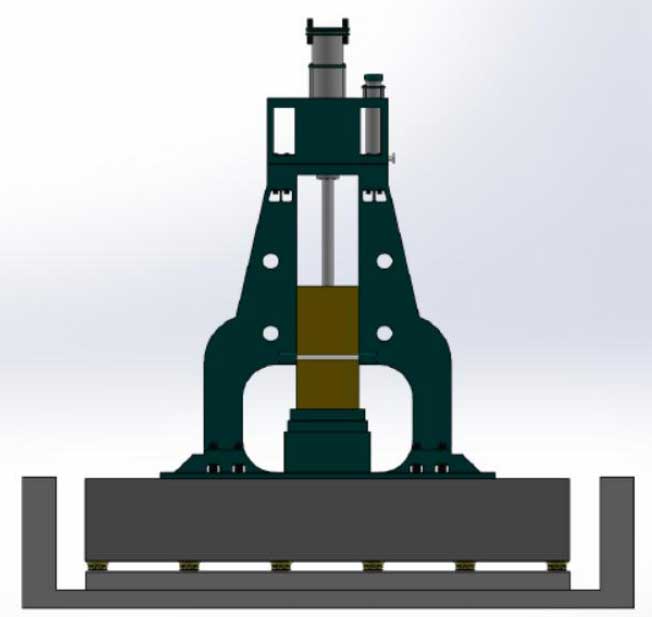 vibration absorber foundation degign for open die forging hammer