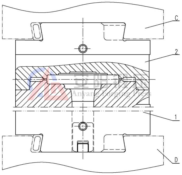 half shaft die on forging hammer