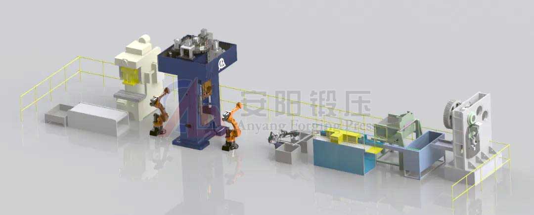 forging automation line with screw direct drive press